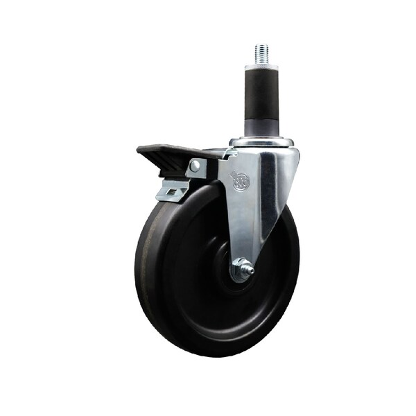 6'' Phenolic Swivel 1-1/4'' Expanding Stem Caster with Brake